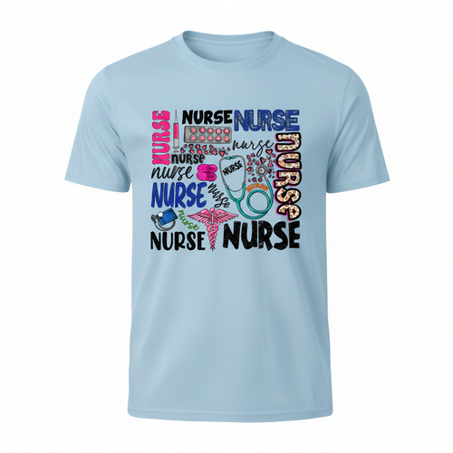 Colorful Nurse Graphic T-Shirt